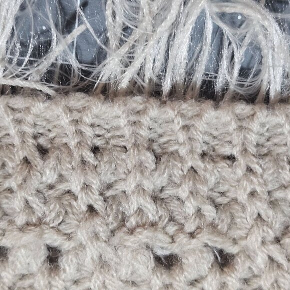 Boho Unique Elan Women's Shaggy Knit Vest Cardigan  S Beige Open Front Lightweig - Picture 8 of 11